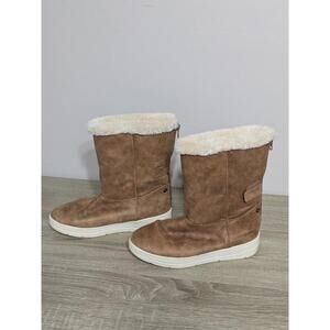 Brown Winter Boots with Faux Fur Lining